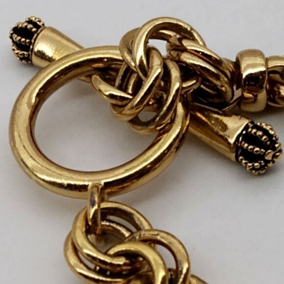 Juicy Couture Gold Heart  Charm Toggle Chain Bracelet Jewelry - Picture 4 of 11